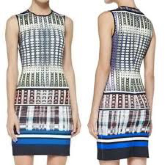 Clover Canyon Donegal Printed Sleeveless Neoprene Bodycon Dress - Size Xs